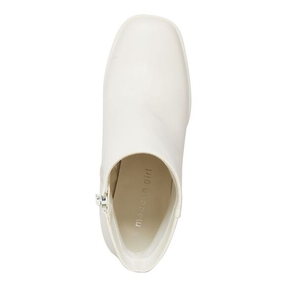 NWT MADDEN GIRL Womens White 1" Platform Activatte Toe Block Heel Booties 10 M - Picture 3 of 5